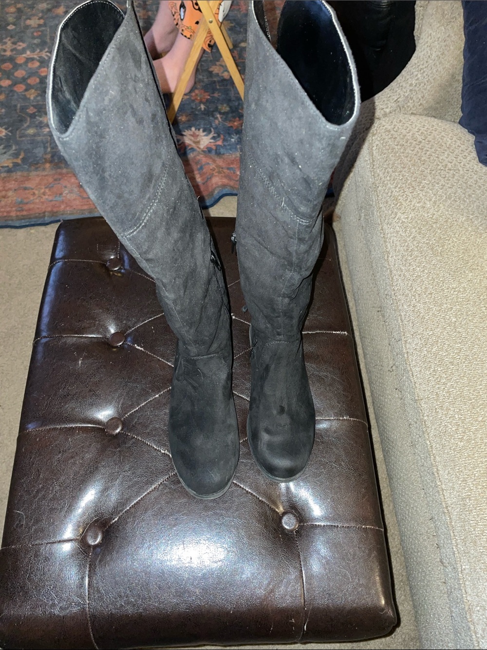The Children's Place Black Tall Suede Kids Boots